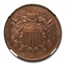 1866 Two Cent Piece PF-64 NGC (Red/Brown)
