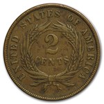 1866 Two Cent Piece VF