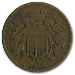1866 Two Cent Piece VG