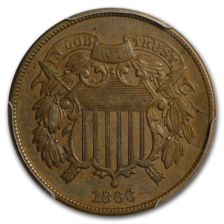 1866 Two Cent Piece XF