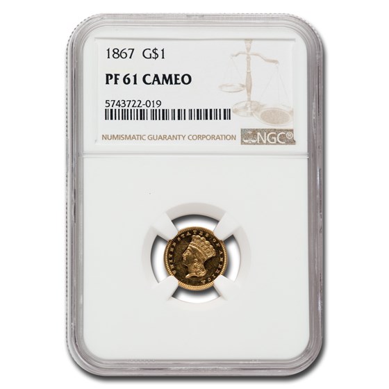 1867 $1 Indian Head Gold PF-61 Cameo NGC 1867 $1 Indian Head Gold PF-61 Cameo NGC