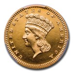 1867 $1 Indian Head Gold PR-65+ DCAM CACG
