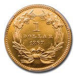 1867 $1 Indian Head Gold PR-65+ DCAM CACG