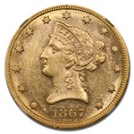 1867 $10 Liberty Gold Eagle MS-60 NGC