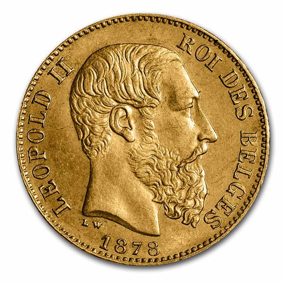 1867-1882 Belgium Gold 20 Francs Leopold II BU 1867-1882 Belgium Gold 20 Francs Leopold II BU