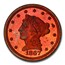 1867 $2.50 Liberty Quarter Eagle Pattern PR-65 PCGS (Red, J-595)
