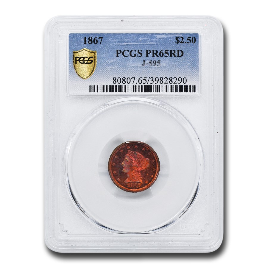 1867 $2.50 Liberty Quarter Eagle Pattern PR-65 PCGS (Red, J-595)