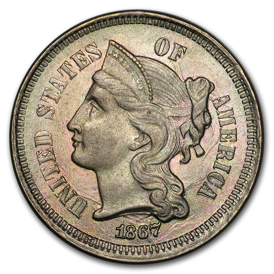 1867 3 Cent Nickel BU 1867 3 Cent Nickel BU