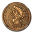1867 $5 Liberty Gold Half Eagle AU-55 NGC