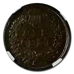 1867 Indian Head Cent AU-58 NGC