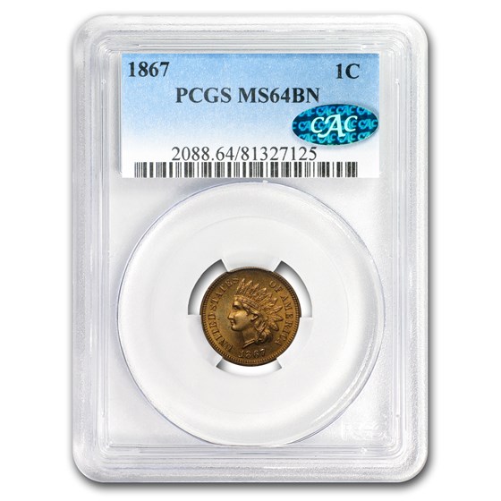 1867 Indian Head Cent MS-64 PCGS CAC (Brown) 1867 Indian Head Cent MS-64 PCGS CAC (Brown)
