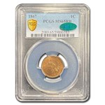 1867 Indian Head Cent MS-65 PCGS CAC (Red/Brown)