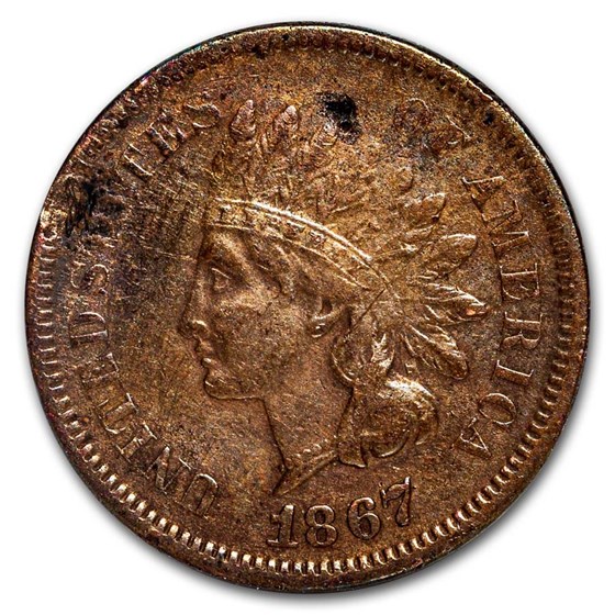 1867 Indian Head Cent XF Details 1867 Indian Head Cent XF Details