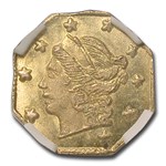1867 Liberty Octagonal 25 Cent Gold MS-67 NGC (BG-709)