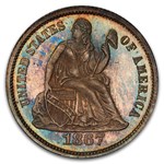 1867 Liberty Seated Dime MS-66+ PCGS CAC