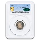 1867 Liberty Seated Dime MS-66+ PCGS CAC