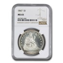1867 Liberty Seated Dollar MS-65 NGC
