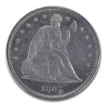 1867 Liberty Seated Dollar PR-65 PCGS