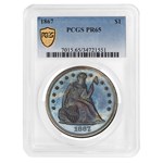 1867 Liberty Seated Dollar PR-65 PCGS