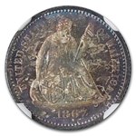1867 Liberty Seated Half Dime MS-67 NGC
