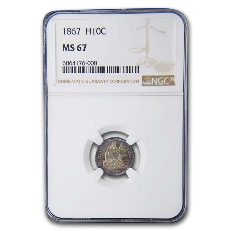 1867 Liberty Seated Half Dime MS-67 NGC