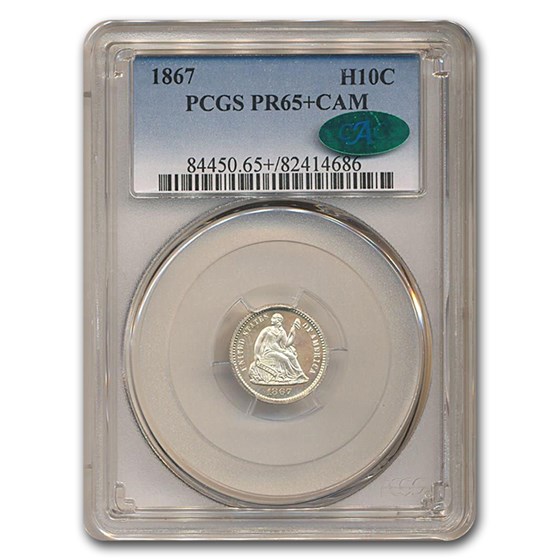 1867 Liberty Seated Half Dime PR-65+ Cameo PCGS CAC 1867 Liberty Seated Half Dime PR-65+ Cameo PCGS CAC