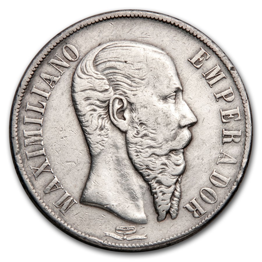 1867-Mo Mexico Silver Peso Maximilian I VF