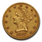 1867-S $10 Liberty Gold Eagle AU-55 PCGS CAC