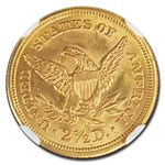 1867-S $2.50 Liberty Gold Quarter Eagle MS-62 NGC