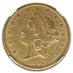 1867-S $20 Liberty Gold Double Eagle AU-50 NGC