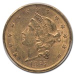 1867-S $20 Liberty Gold Double Eagle AU-58 PCGS