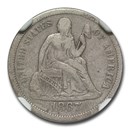 1867-S Liberty Seated Dime Fine-15 NGC