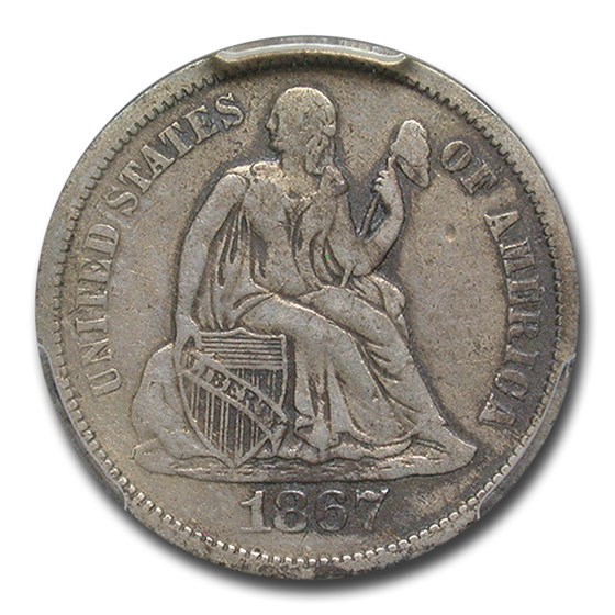 1867-S Liberty Seated Dime VF-20 PCGS 1867-S Liberty Seated Dime VF-20 PCGS