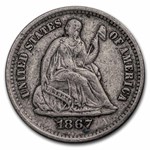 1867-S Liberty Seated Half Dime XF