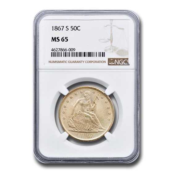 1867-S Liberty Seated Half Dollar MS-65 NGC 1867-S Liberty Seated Half Dollar MS-65 NGC