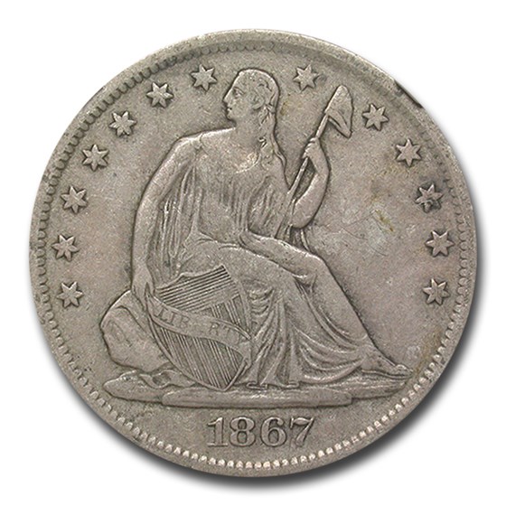 1867-S Liberty Seated Half Dollar VF-25 NGC 1867-S Liberty Seated Half Dollar VF-25 NGC