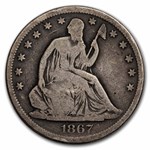 1867-S Liberty Seated Half Dollar VG