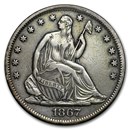 1867-S Liberty Seated Half Dollar XF