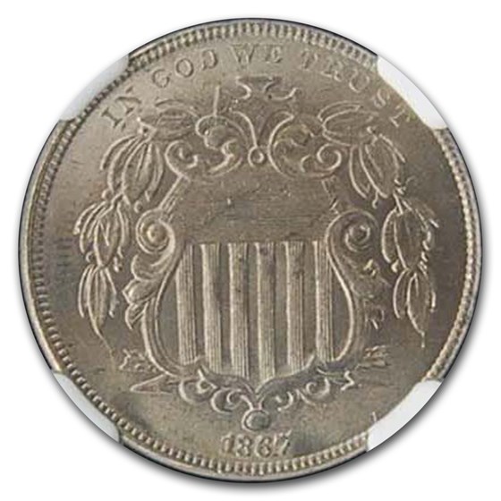 1867 Shield Nickel MS-64 NGC (No Rays) 1867 Shield Nickel MS-64 NGC (No Rays)