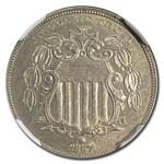 1867 Shield Nickel MS-66 NGC (Rays)
