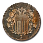1867 Shield Nickel PR-65 PCGS CAC (Rays)