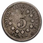 1867 Shield Nickel w/o Rays Good