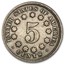 1867 Shield Nickel w/o Rays VF