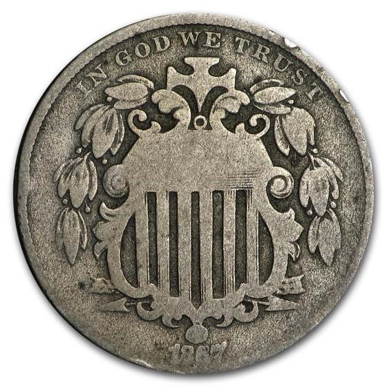 1867 Shield Nickel w/Rays AG 1867 Shield Nickel w/Rays AG