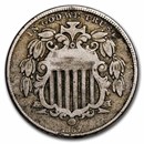 1867 Shield Nickel w/Rays Good