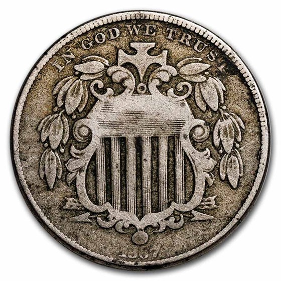 1867 Shield Nickel w/Rays Good 1867 Shield Nickel w/Rays Good