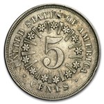 1867 Shield Nickel w/Rays XF