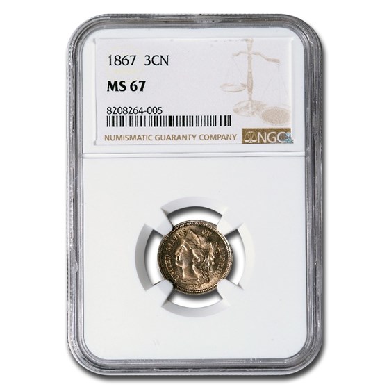 1867 Three Cent Nickel MS-67 NGC 1867 Three Cent Nickel MS-67 NGC