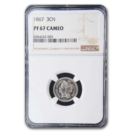1867 Three Cent Nickel PF-67 Cameo NGC 1867 Three Cent Nickel PF-67 Cameo NGC