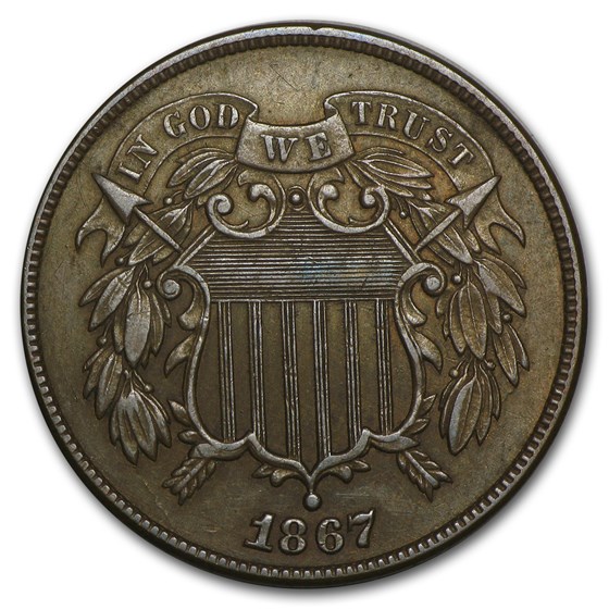 1867 Two Cent Piece AU 1867 Two Cent Piece AU